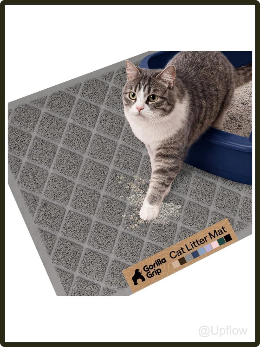 Gorilla Grip Coiled Mesh Cat Litter Trapping Mat Water Resistant 24x17